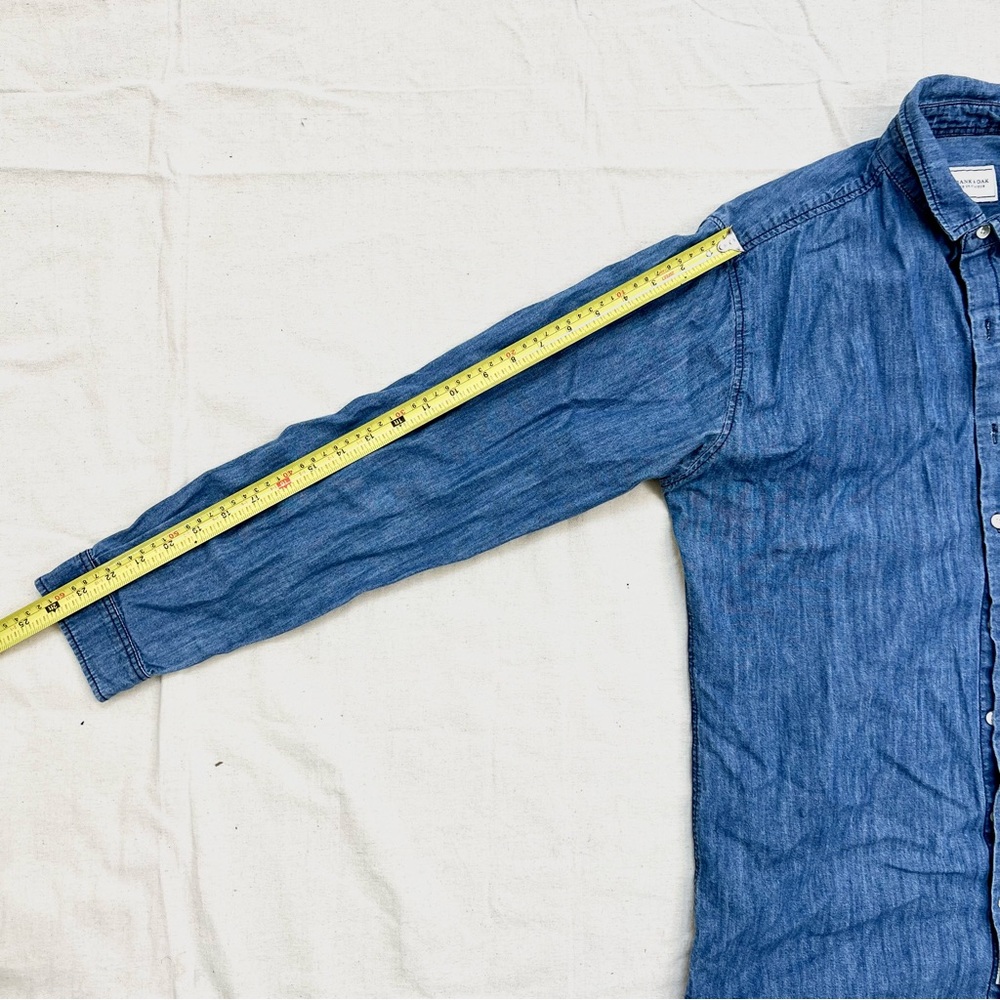 👕Frank & Oak👕 Chambray Denim Button Down Shirt - Size L - Picture 6 of 7